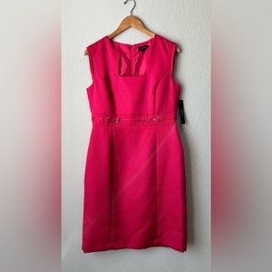Tahari NWT Hot Pink Sleeveless Shirley Dress SZ 10